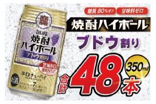 AJ320 タカラ 焼酎ハイボール ブドウ割り 350ml 48本(24本×2箱) [ タカラ 宝 寶 Takara 焼酎 酎ハイ チューハイ ハイボール 7% 人気 ご自宅用 日常使い 普段使い 健康志向 プリン体ゼロ 糖質ゼロ 甘味料ゼロ プリン体０ 糖質０ 甘味料０ みつい 長崎県 島原市 ]