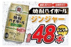 AJ322 タカラ 焼酎ハイボール ジンジャー 350ml 48本(24本×2箱) [ タカラ 宝 寶 Takara 焼酎 酎ハイ チューハイ ハイボール 7% 人気 ご自宅用 日常使い 普段使い 健康志向 プリン体ゼロ 糖質ゼロ 甘味料ゼロ プリン体０ 糖質０ 甘味料０ みつい 長崎県 島原市 ]