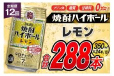 AJ334 【12回定期便】タカラ 焼酎ハイボール レモン 350ml 24本 [ タカラ 宝 寶 Takara 定期便 焼酎 酎ハイ チューハイ ハイボール 7% 人気 ご自宅用 日常使い 普段使い 健康志向 プリン体ゼロ 糖質ゼロ 甘味料ゼロ プリン体０ 糖質０ 甘味料０ みつい 長崎県 島原市 ]