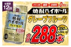 AJ358 【12回定期便】タカラ 焼酎ハイボール グレープフルーツ 350ml 24本 [ タカラ 宝 寶 Takara 定期便 焼酎 酎ハイ チューハイ ハイボール 7% 人気 ご自宅用 日常使い 普段使い 健康志向 プリン体ゼロ 糖質ゼロ 甘味料ゼロ プリン体０ 糖質０ 甘味料０ みつい 長崎県 島原市 ]