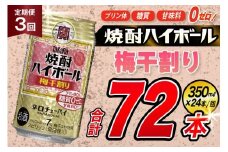 AJ362 【3回定期便】タカラ 焼酎ハイボール 梅干割り 350ml 24本 [ タカラ 宝 寶 Takara 定期便 焼酎 酎ハイ チューハイ ハイボール 7% 人気 ご自宅用 日常使い 普段使い 健康志向 プリン体ゼロ 糖質ゼロ 甘味料ゼロ プリン体０ 糖質０ 甘味料０ みつい 長崎県 島原市 ]