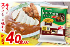 【小分け】【内袋のままレンジ調理可】日本ハム レストラン仕様カレー辛口10パックセット(1パック4袋入り)計40食分 / カレー かれー レトルト 牛肉 小分け / 諫早市 / 日本ハム [AHAL002]
