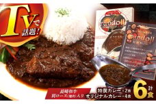 【最速発送】オリジナルカレー4個・特撰カレー2個 計6個（Bセット）/ カレー かれー 冷凍 牛肉 スパイス 老舗 名店 しにせ 肥前屋　ひぜんや　ぎふと　すぱいす咖喱　咖哩 / 諫早市 / 肥前屋ランドール [AHBW002]  最速 最短 スピード 発送