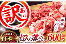 【訳あり】切り落とし 赤身 モモ バラ 600g / 長崎和牛 A4～A5ランク ワケあり 小間切れ / 諫早市 / 野中精肉店 [AHCW011]