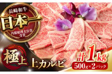 焼肉 上カルビ 1kg (500g×2) / 長崎和牛 A4～A5ランク キャンプ BBQ バーベキュー / 諫早市 / 野中精肉店 [AHCW055]