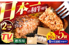 【6回定期便】ながさきふわとろハンバーグ 150g×5個入【贈答用】 / ハンバーグ はんばーぐ 肉 牛肉 豚肉 おかず 惣菜 定期便 / 諫早市 / ワールド・ミート有限会社 [AHBG003]