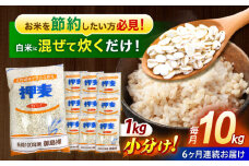 【6回定期便】押麦「長崎御島」1kg×10袋 計10kg / 麦 むぎ 押麦 はだか麦 麦味噌 雑穀 雑穀米 食物繊維 小分け 長崎県産 米 こめ コメ ※ / 諫早市 / 有限会社伊東精麦 [AHBU011]