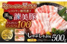 黒豚諫美豚プレミアム100 バラ肉 しゃぶしゃぶ用 500g（250g×2P） / 豚肉 ぶたにく バラ ばら 豚バラ しゃぶしゃぶ / 諫早市 / 株式会社土井農場 [AHAD073]