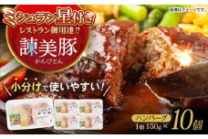 諫美豚ハンバーグ 10個（各150g）計1.5kg / 豚肉 ハンバーグ はんばーぐ おかず 惣菜 冷凍 / 諫早市 / 土井農場 [AHAD064]