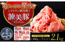 諫美豚 ウデ肉 切り落とし 2.1g（300g×7P）/ 豚肉 ぶたにく ウデ うで ウデ肉 うで肉 切り落とし 切り落し 切りおとし 小分け / 諫早市 / 株式会社土井農場 [AHAD083]