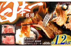 長崎和牛 ステーキ・焼肉セット 600g×2パック / 牛肉 ぎゅうにく 肉 和牛 国産牛 焼き肉 やきにく ステーキ すてーき / 諫早市 / 西日本フード株式会社 [AHAV008]