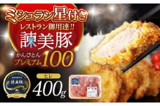 諫美豚プレミアム100 ヒレ肉 （カツのみ）400g / 豚肉 肉 ヒレ 黒豚 とんかつ トンカツ/ 諫早市 / 株式会社土井農場 [AHAD079]