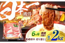 【6回定期便】長崎和牛 切り落とし 2kg（400g×5）肩ロース・モモ・カタ・バラ使用 / 牛肉 ぎゅうにく 肉 和牛 国産牛 切落し / 諫早市 / 西日本フード株式会社 [AHAV029]