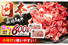 【12回定期便】長崎和牛 切落し 300g×2パック / 長崎和牛 切落し 和牛 国産牛 牛肉 / 諫早市 / 有限会社長崎フードサービス [AHDD008]