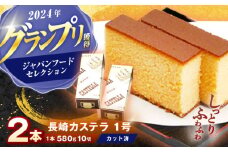 長崎カステラ 1号(580g、10切)×2本 / かすてら カステラ お菓子 おやつ スイーツ / 諫早市 / 株式会社異人堂 [AHBF006]