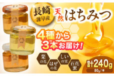  長崎県産天然はちみつ80g×3本セット / 百花蜜 百花蜂蜜 蜂蜜 はちみつ ハチミツ / 諫早市 / 坂口養蜂 [AHDB004]