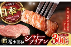 【唯一無二の贅沢！】長崎和牛 シャトーブリアン 300g(150g×2) / ヒレ ひれ ヒレステーキ ステーキ すてーき しゃとーぶりあん / 諫早市 / 野中精肉店 [AHCW110]