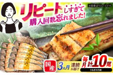 【3回定期便】【諫早淡水】うなぎ白焼き10尾  / うなぎ 白焼き 栄養価 小分け 冷凍 / 諫早市 / 諫早淡水 [AHAT042]