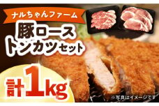 ナルちゃんファーム 豚ローストンカツセット 計1kg / 豚肉 豚ロース ロース ろーす とんかつ トンカツ 小分け / 大村市 / おおむら夢ファームシュシュ[ACAA016]