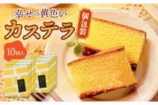 幸せの黄色い カステラ 個包装 10個 詰合せ セット 長崎県 / かすてら 卵 人気 長崎 おやつ / 大村市 / 心泉堂[ACYU006]