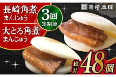 【3回定期便】長崎 角煮まんじゅう 8個・ 大とろ 角煮まんじゅう 8個 計16個セット /角煮まん おやつ 長崎 角煮 饅頭 / 大村市 / 岩崎本舗[ACAH020]