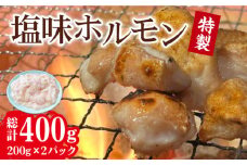 特製塩味ホルモン (200g × 2パック) 総計約400g / ホルモン ほるもん 塩ホルモン 豚ホルモン 国産 豚 胃袋 焼肉 塩味 BBQ / 大村市 / 塩ホルモンろくめい[ACAO002]