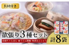 【具材付き】長崎ちゃんぽん ・ 皿うどん揚麺 ・ 角煮まんじゅう詰合せ / ちゃんぽん 皿うどん 海鮮 国産 麺 みろくや / 大村市 / みろく屋[ACBK001]