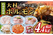 【全6回定期便】大村ホルモンセット計4.4kg / ホルモン 塩ホルモン 胃袋 焼肉 / 大村市 / 塩ホルモンろくめい[ACAO004]