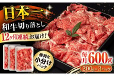 【12回定期便】長崎和牛 切り落とし 600g/月（総計7.2kg） / 牛肉 切り落とし 切りおとし きりおとし すき焼き 小分け / 大村市 / おおむら夢ファームシュシュ [ACAA225]