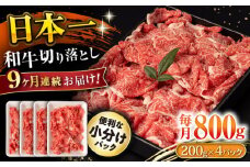 【9回定期便】長崎和牛 切り落とし 800g/月（総計7.2kg） / 牛肉 切り落とし 切りおとし きりおとし すき焼き 小分け / 大村市 / おおむら夢ファームシュシュ [ACAA228]