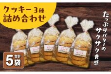 クッキー3種詰め合わせ 6枚入り 5袋 / クッキー 焼菓子 詰合せ セット ギフト / 大村市 / 大又農園 野の実 [ACZO006]
