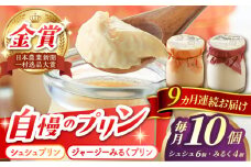 【9回定期便】シュシュプリンとジャージーみるくプリンセット 10個/月（計90個）/ プリン スイーツ ミルク ジャージ―牛乳 /  大村市 / おおむら夢ファームシュシュ [ACAA322]