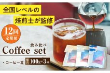 【全12回定期便】スペシャルティコーヒー定期便 毎月100g×3種 / コーヒー 飲み比べ 詰合せ / 大村市 / 株式会社大村湾商事 [ACBG009]