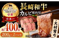 大村育ち 長崎和牛 カルビ焼肉セット400g  / 牛肉 カルビ 焼肉 BBQ / 大村市 / おおむら夢ファームシュシュ [ACAA477]