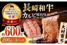 大村育ち 長崎和牛 カルビ焼肉セット 600g  / 牛肉 カルビ 焼肉 BBQ / 大村市 / おおむら夢ファームシュシュ [ACAA478]