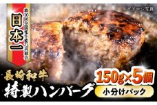 長崎和牛入りハンバーグ 約150g×5個 合計 約750g / 牛 牛肉 和牛 国産 長崎和牛 ハンバーグ 小分け 簡単調理 冷凍ハンバーグ 5個 / 大村市 / かとりストアー [ACAN122]