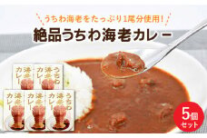 【時間指定 可能】【出汁も身もうちわ海老！！】絶品  うちわ海老カレー（5食セット） [KAA206]カレー レトルト スパイス ご当地カレー 通販 お取り寄せ グルメ 簡単調理 保存食
