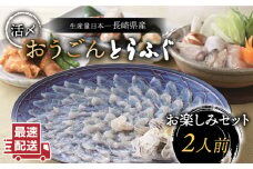 【受付停止】【着日指定 可能】活〆おうごんとらふぐ お楽しみセット（2人前） 平戸市 / 松永水産 [KAB122]