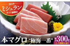 【全12回定期便】本マグロ 極海一番 計3.6kg（約300g×12回）平戸市 / 囲炉裏料理 エビス亭 [KAC100]