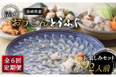【受付停止】＜全6回定期便＞【高級とらふぐをご家庭で】活〆 おうごん とらふぐ お楽しみセット（2人前） 平戸市 / 松永水産 [KAB145]