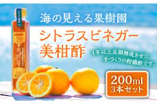 【着日指定 可能】【自家栽培の柑橘のみを使用】シトラスビネガー 美柑酢（みかんす）3本 セット【善果園】 [KAA361]