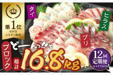 【全12回定期便】平戸市 鮮魚 ブロック 3種 計約16.8kg （約1.4kg/回）百旬館 [KAK034]刺身 さしみ 海鮮 魚介 柵 さく ブロック 通販 お取り寄せ グルメ 新鮮