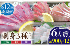 【全12回定期便 】平戸市 鮮魚 6人前 詰め合わせ 計約10.8kg （900g/回）百旬館 [KAK040]