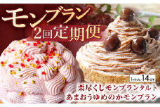 【全2回定期便】モンブラン定期便【心優 −Cotoyu Sweets−】 [KAA413] モンブラン マロン タルト あまおう ゆめのか クリームチーズ モンブランタルト ご褒美 モンブラン ケーキ タルト 