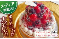 【着日指定 可能】ブルーベリー&ラズベリーチーズタルト1ホール(14cm)【心優　－Cotoyu Sweets－】 [KAA390] 