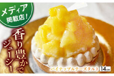 【着日指定 可能】パイナップルチーズタルト1ホール(14cm)【心優　－Cotoyu Sweets－】 [KAA391] パイン タルト チーズケーキ パイナップル パイナップルケーキ タルト 