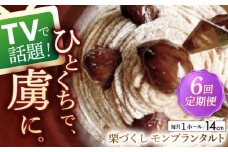 【全6回定期便】栗好きさんのための栗尽くしモンブランタルト 1ホール(14cm)【心優 －Cotoyu Sweets－】 [KAA427] モンブランタルト タルト ケーキ モンブラン スイーツ デザート 洋菓子 栗 マロン 通販 お取り寄せ ギフト

