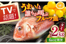 【全6回定期便】 タイ 平戸なつ香 丸々1匹 （約2kg）【坂野水産】 [KAA477]