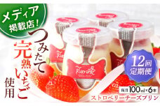 【全12回定期便】平戸島育ちの苺の ストロベリー チーズ プリン 6個セット【心優-CotoyuSweets-】 [KAA502] 