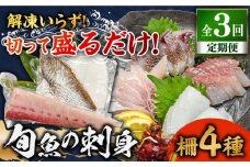 【全3回定期便】 獲れたて 旬魚 の柵 4種 セット（ 刺身 3種＆ イカ 1種）（5～6人前） 【平戸市/舘浦漁業協同組合】 [KAA521]刺身 セット 通販 お取り寄せ 新鮮 海鮮盛り合わせ ギフト 贈り物 海鮮丼 手巻き寿司 詰め合わせ 人気 おすすめ